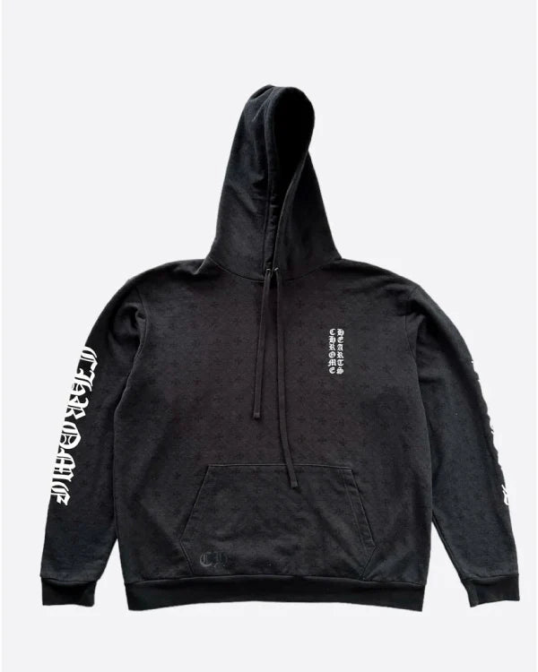 Chrome Hearts Black & White Horseshoe Jacquard Print Hoodie