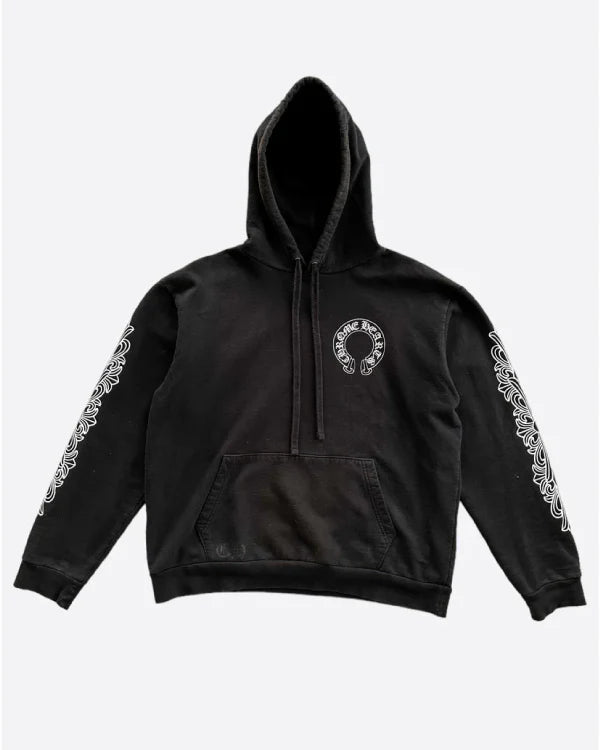 Chrome Hearts Black & White Horseshoe Logo Hoodie