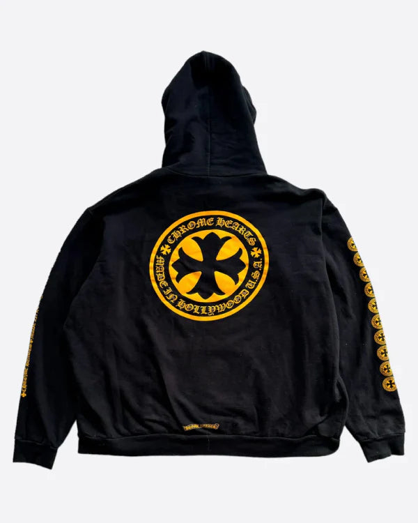 Chrome Hearts Black & Yellow Cross Logo Hoodie