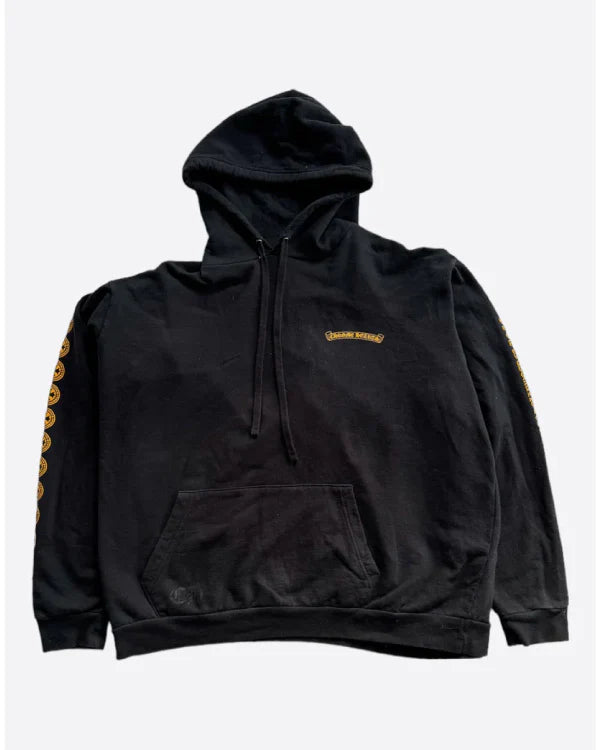 Chrome Hearts Black & Yellow Cross Logo Hoodie