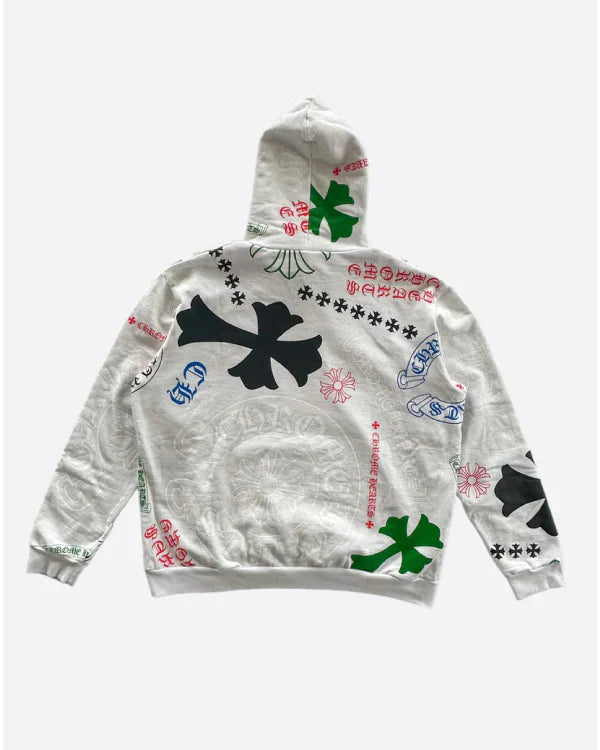 Chrome Hearts White Multicolor Stencil Hoodie