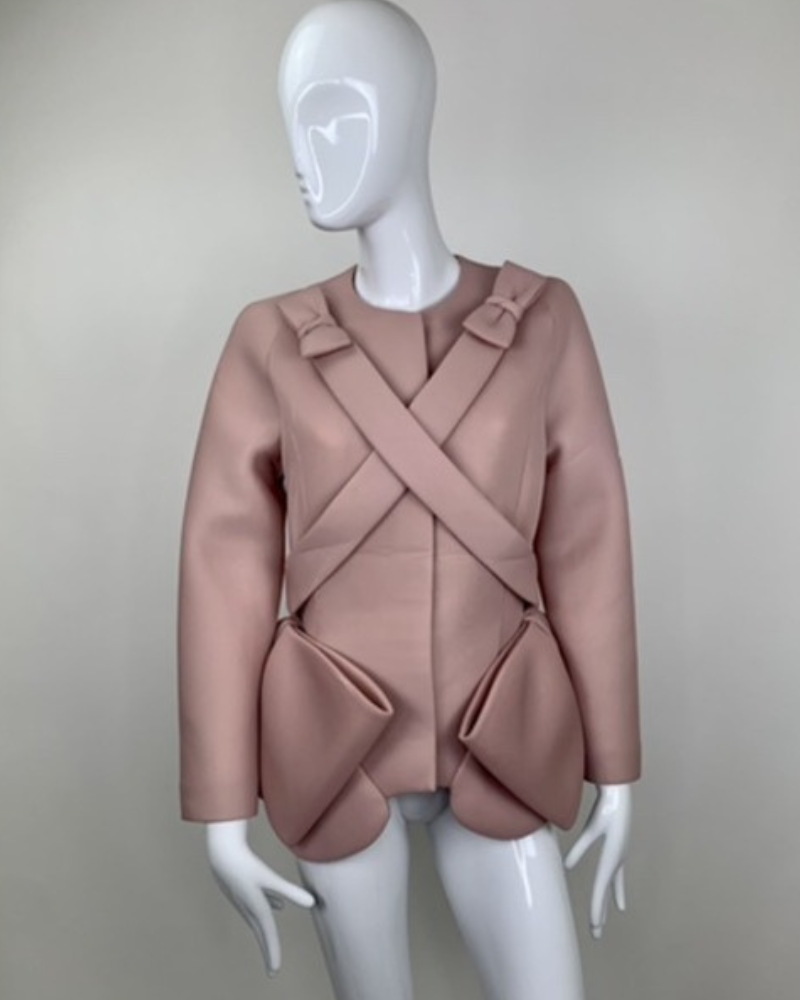 Upgraded 2024 Marisa Tomei Dusky Pink Bow Jacket