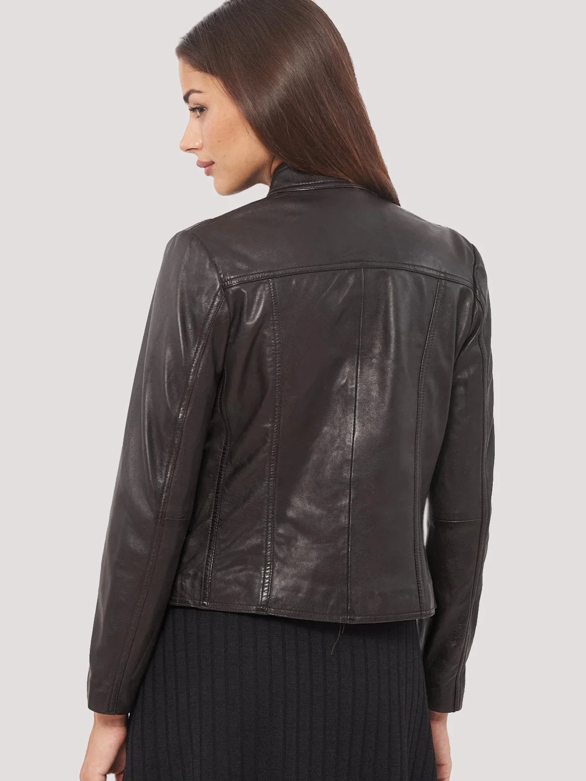 ClassicsFrontPocketBrownLeatherJacket