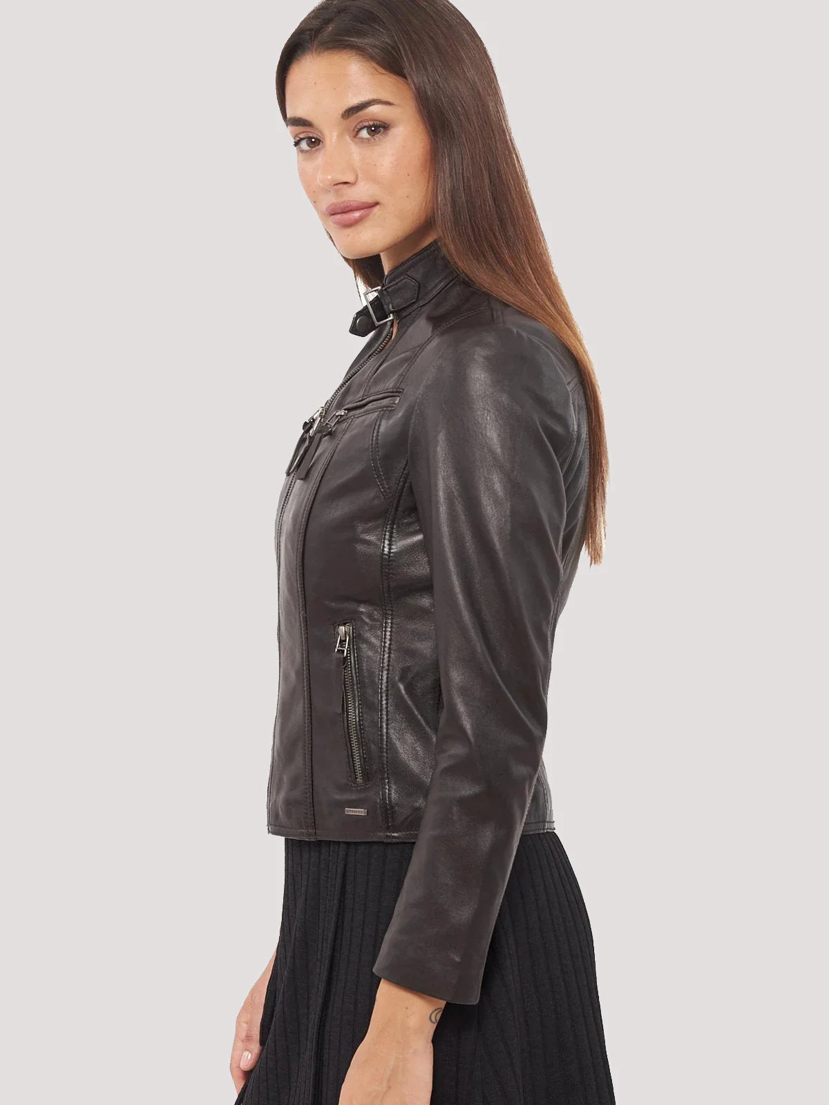 ClassicsFrontPocketBrownLeatherJackets