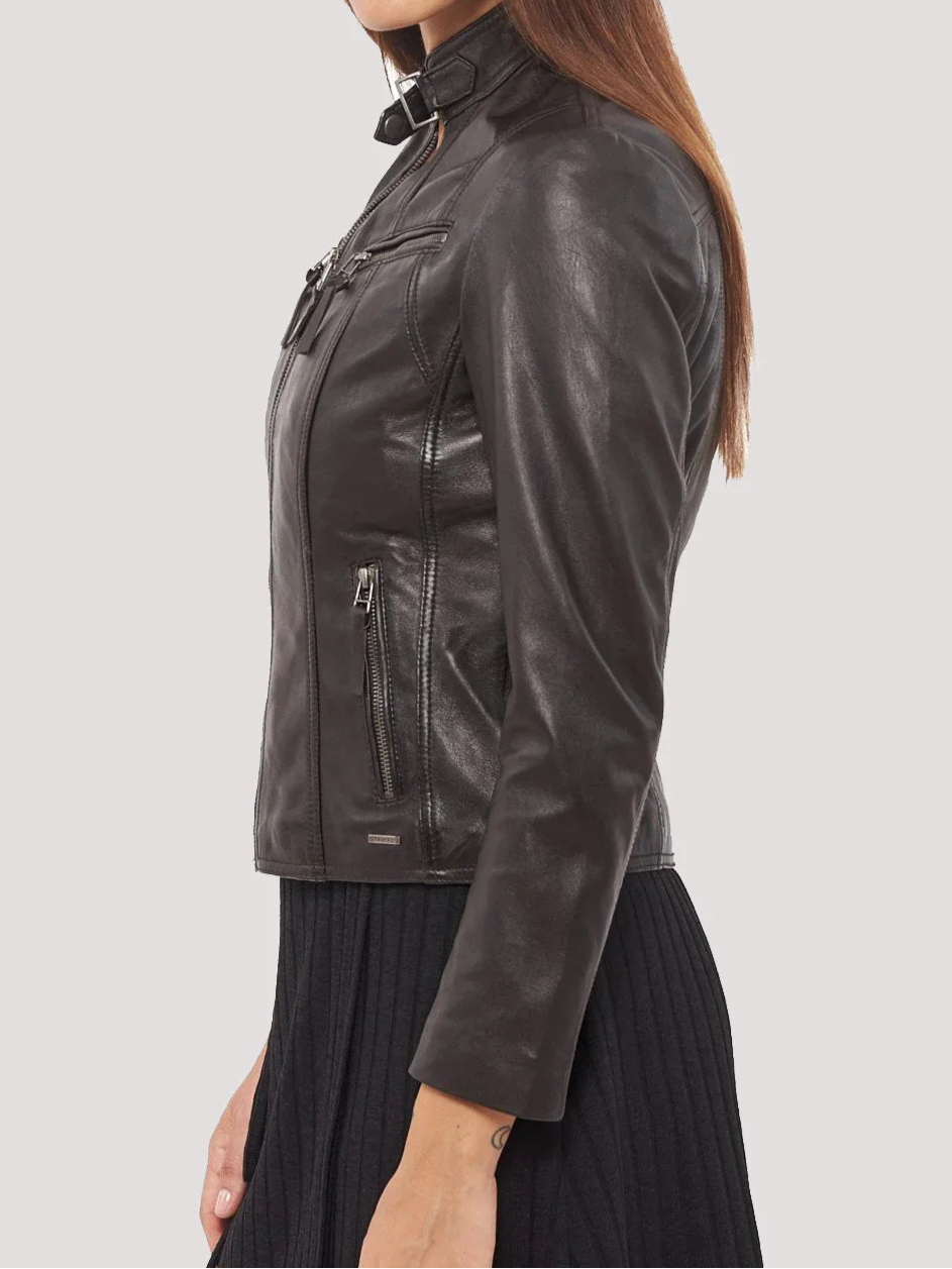 ClassicsFrontPocketBrownLeatherJackets