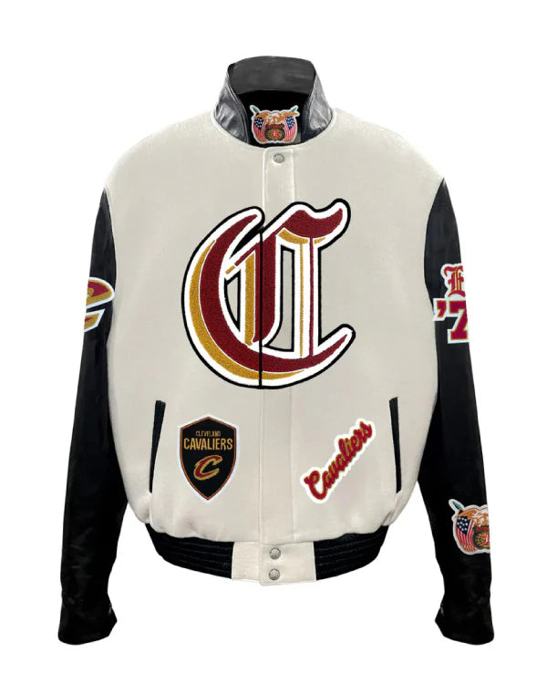 Cleveland Cavaliers Off-white Wool & Leather Jacket