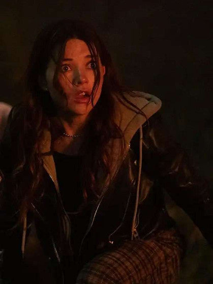 Katie Douglas Clown In A Cornfield Black Leather Jacket