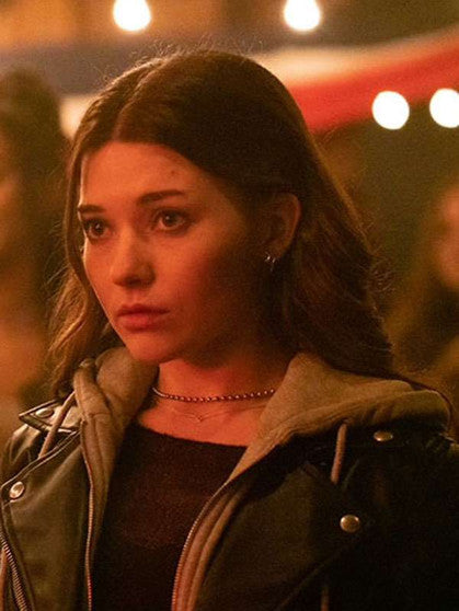 Katie Douglas Clown In A Cornfield Black Leather Jacket