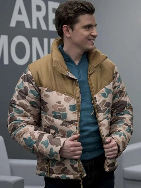 Colin Hughes Ted Lasso Camo Puffer Jacket