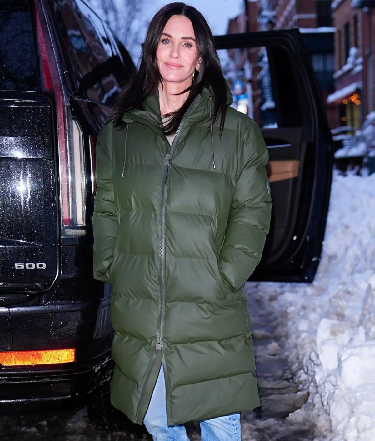 Courteney Cox NYC 2026 Puffer Coat