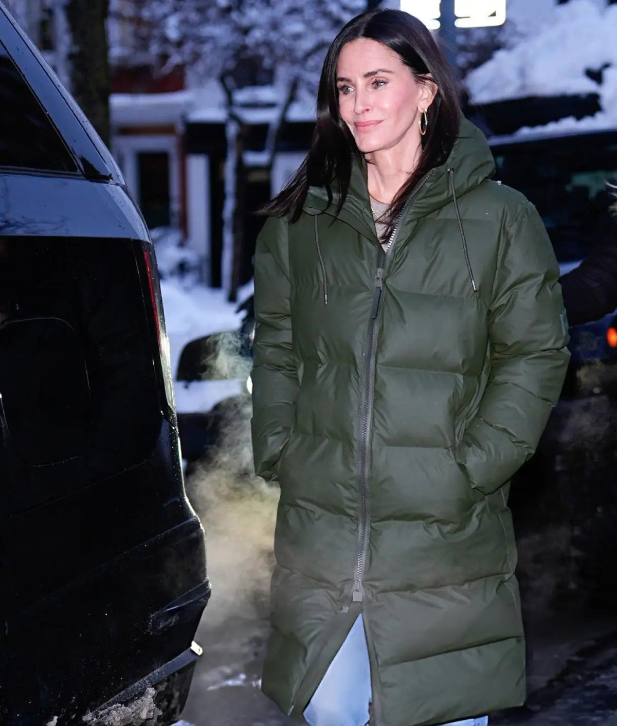 Courteney Cox NYC 2026 Puffer Coat