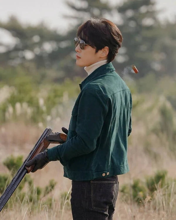 CLOY Kim Jung-hyun Green Suede Jacket