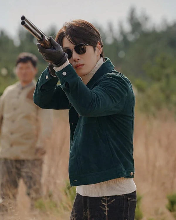 CLOY Kim Jung-hyun Green Suede Jacket