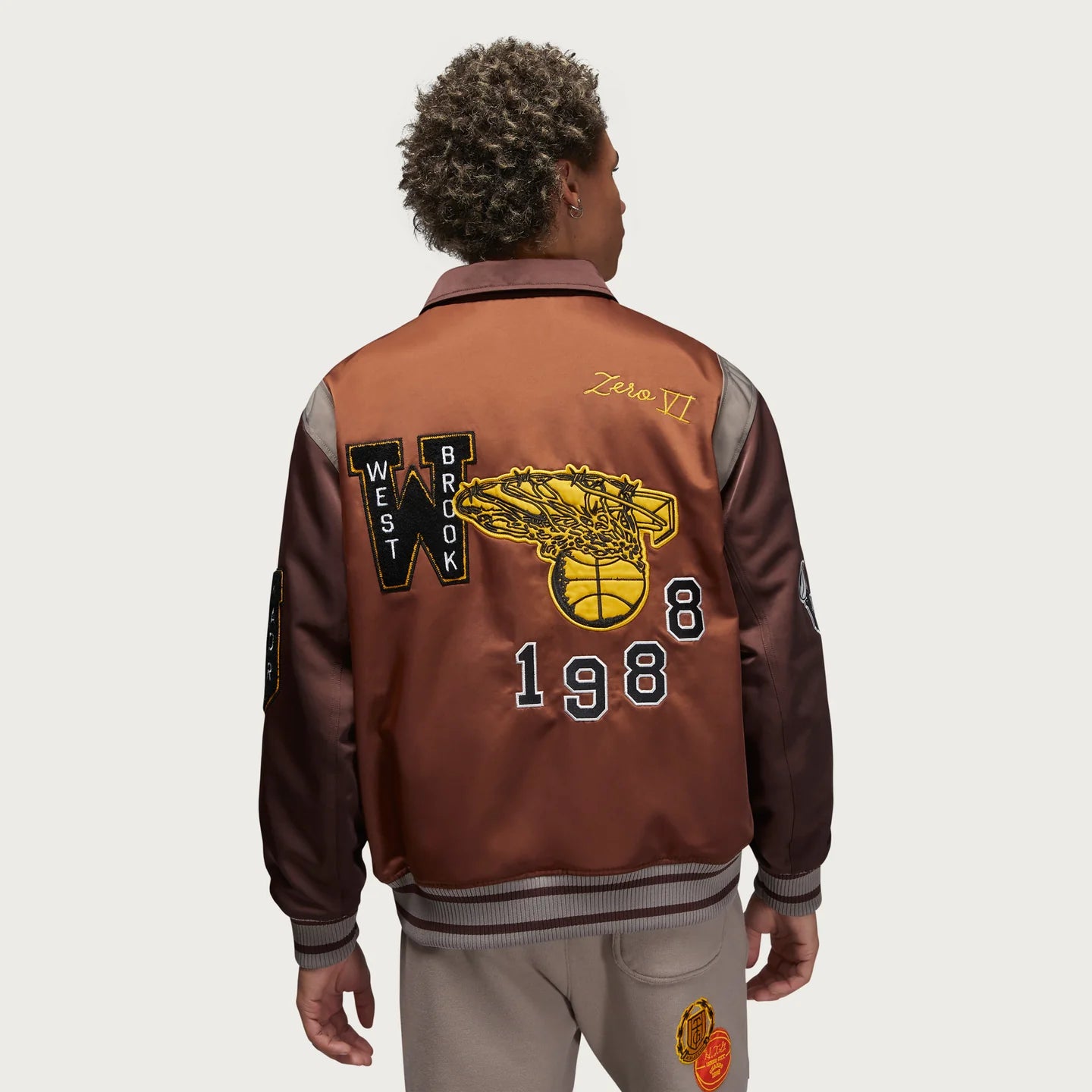 Jordan X HTG Varsity Jacket - Pecan / Moon Fossil