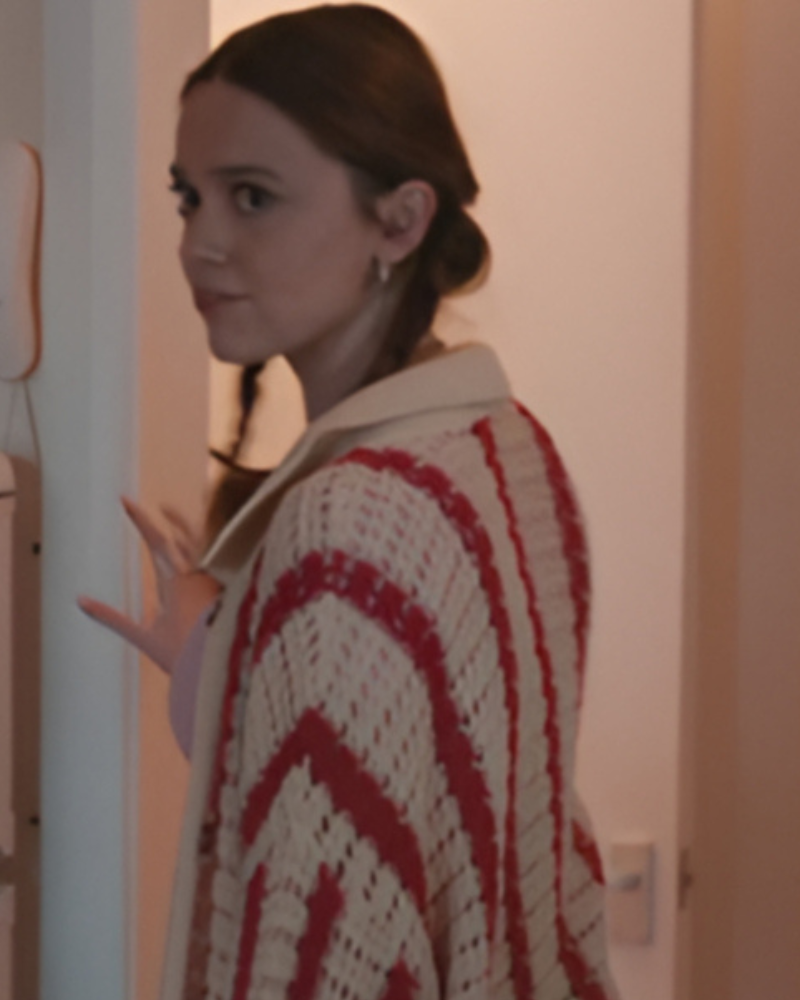 DaddyIssuesS01GemmaRedAndWhiteCrochetCardigan