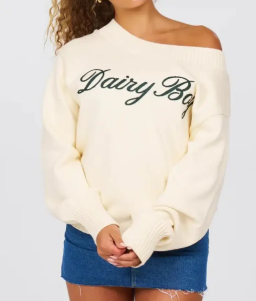 Dairy Boy Southport Off Shoulder Sweatshirt
