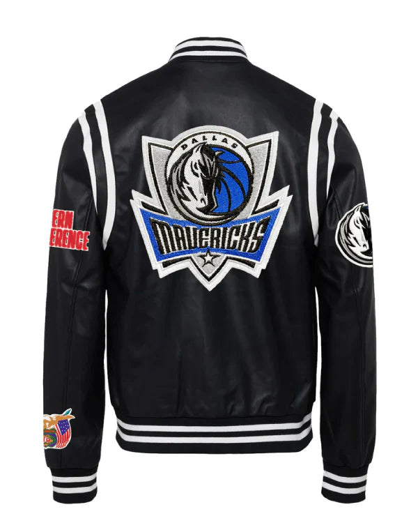 Dallas Mavericks Black/White Vegan Leather Jacket