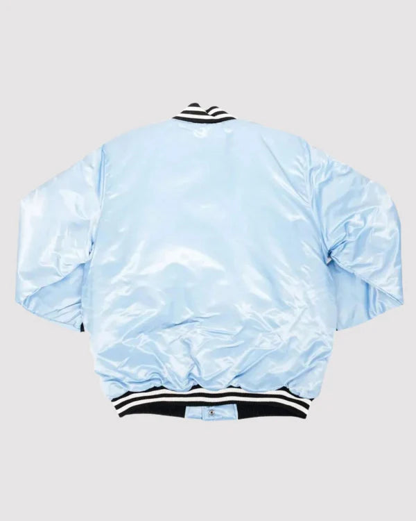 Dallas Mavericks Light Blue Satin Varsity Jacket