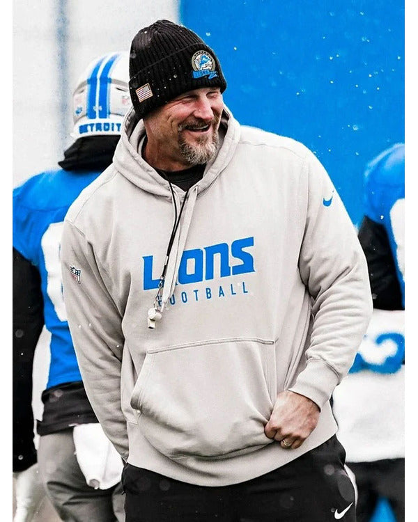 Dan Campbell Lions Grey Hoodie