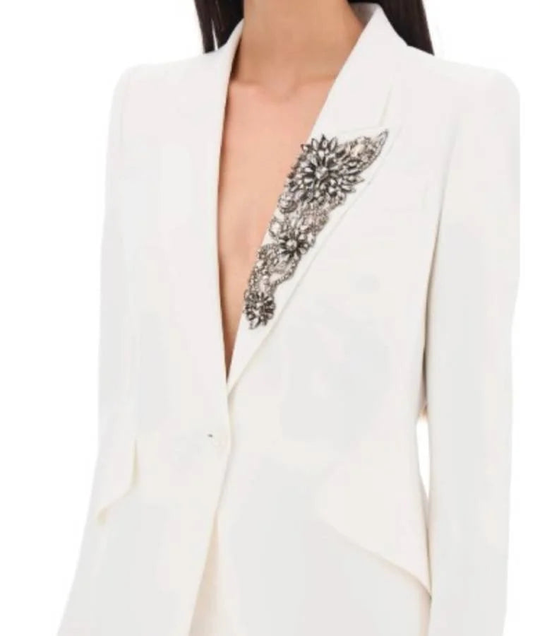 G20 Viola Davis White Embellished Blazer