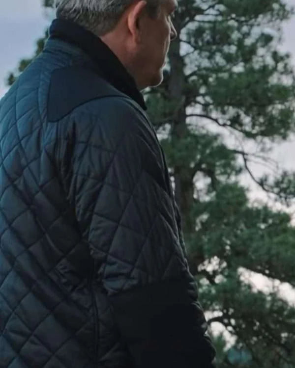 Danny Huston Yellowstone Season 3 Dan Jenkins Blue Quilted Jacket