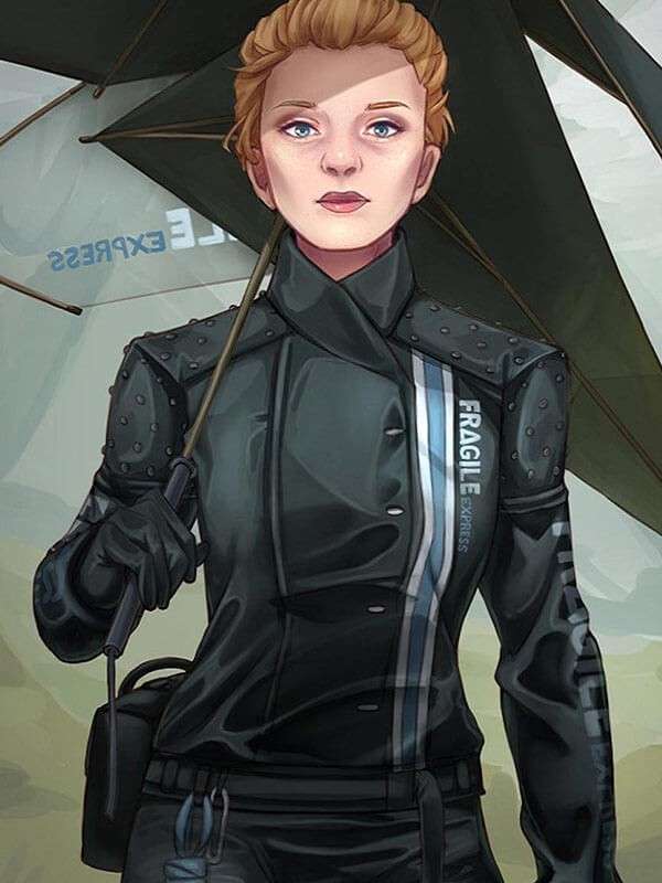 Death Stranding Fragile Express Black Leather Jacket