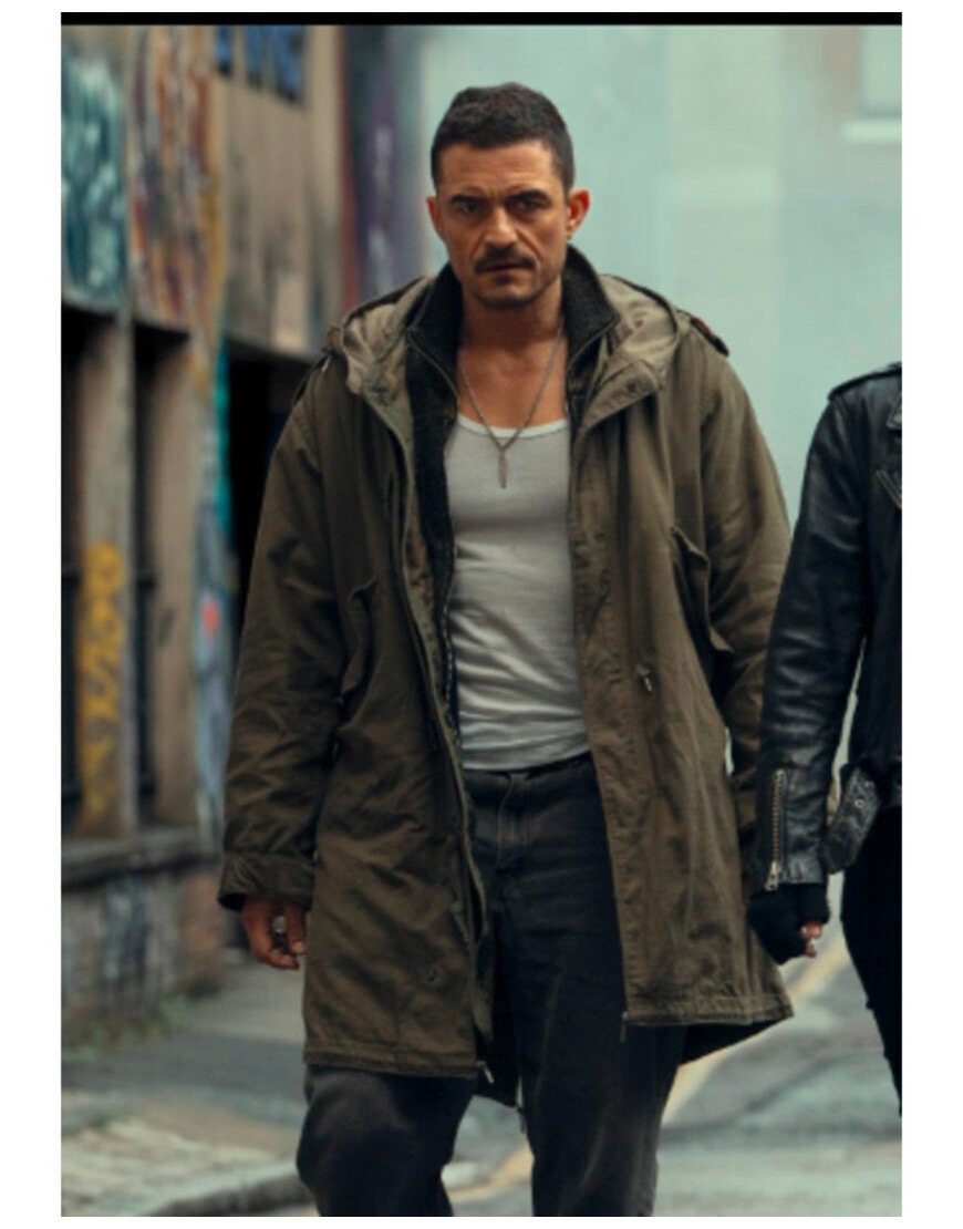 Deep Cover 2025 Orlando Bloom Hooded Coat