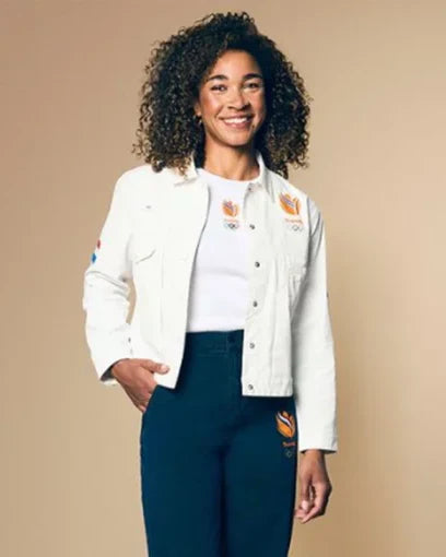 Denham Netherlands Olympic Team White Jacket