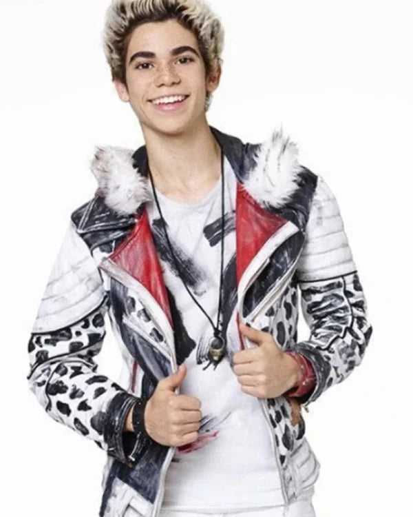 Descendants Cameron Boyce Shearling Leather Hooded Jacket