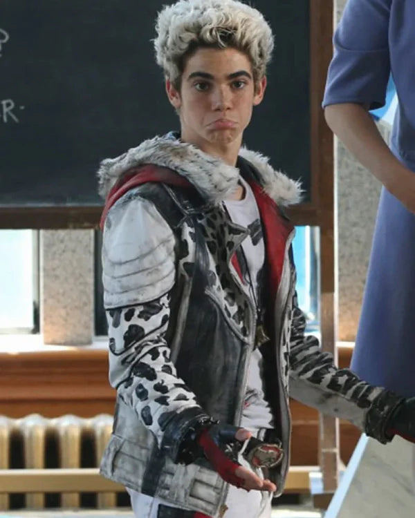 Descendants Cameron Boyce Shearling Leather Hooded Jacket