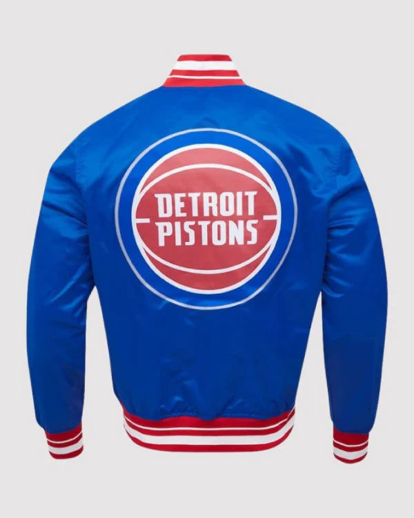 Detroit Pistons Script Tail Blue Varsity Jacket