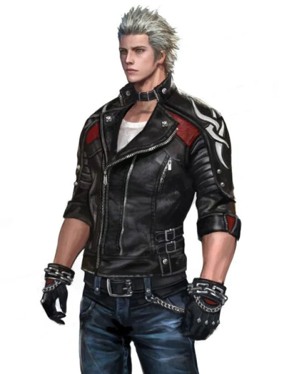 Devil May Cry Anime Black Leather Biker Jacket