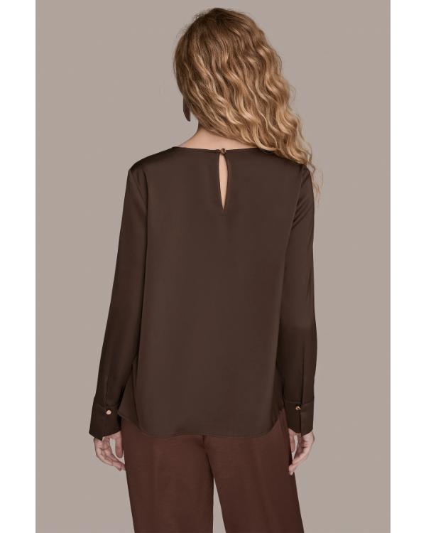 The Young And The Restless Susan Walters Brown Metal Keyhole Blouse