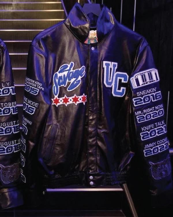 Drake 21 Savage Leather Jacket