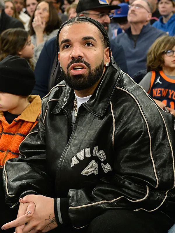 Drake Knicks Game Leather Jacket