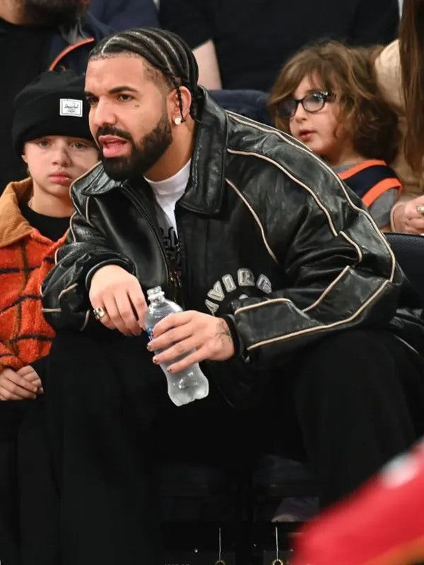 Drake Knicks Game Leather Jacket