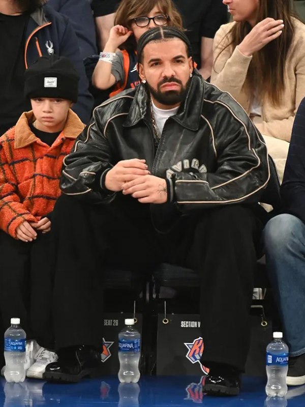 Drake Knicks Game Leather Jacket