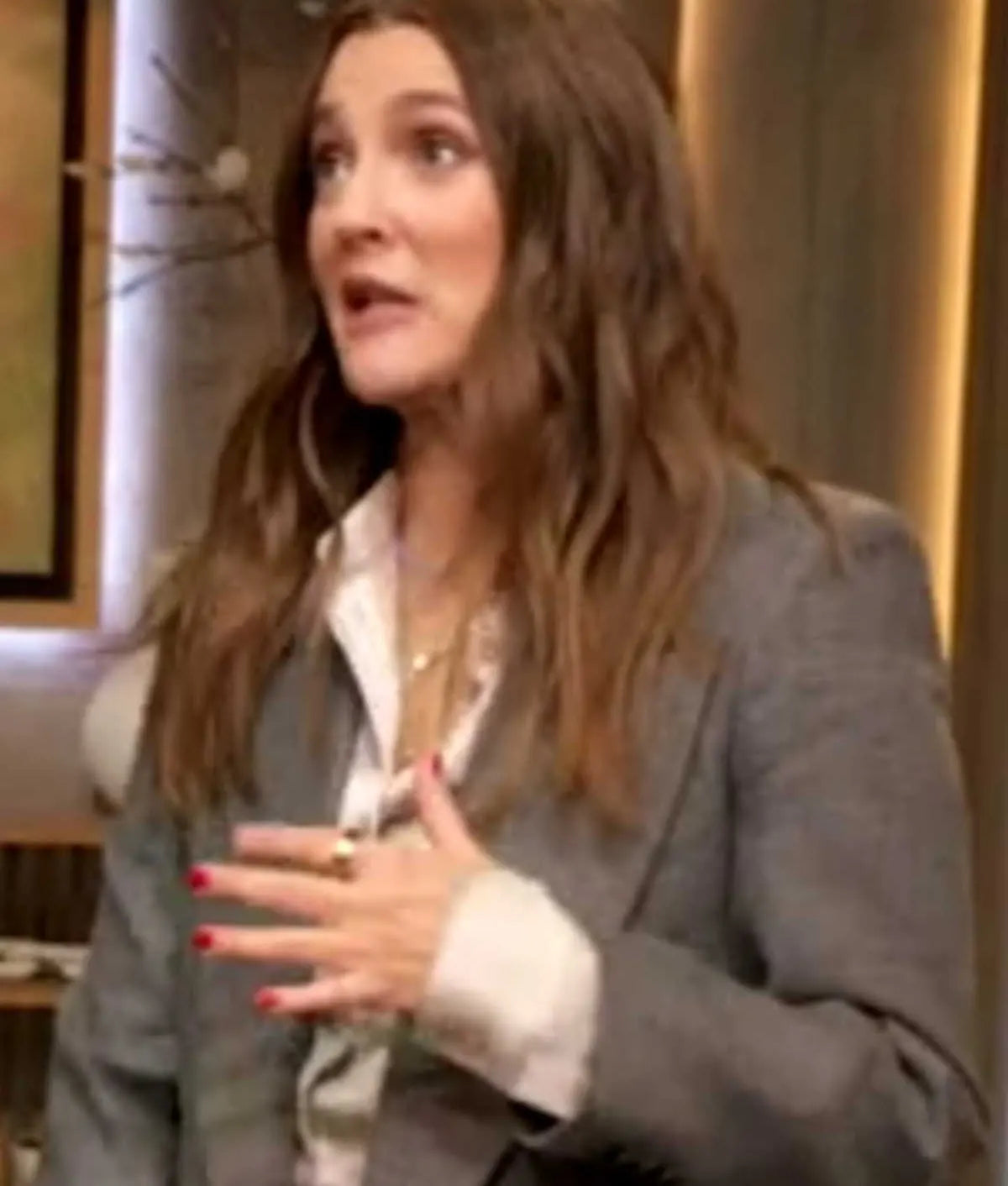 Drew Barrymore Show 2025 Drew Barrymore Double Breasted Blazer