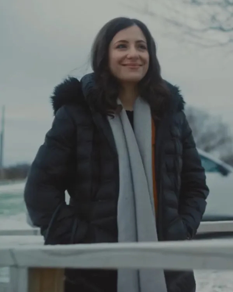 ElianaGhenChristmasCowboyBlackPufferQuiltedHoodedCoat