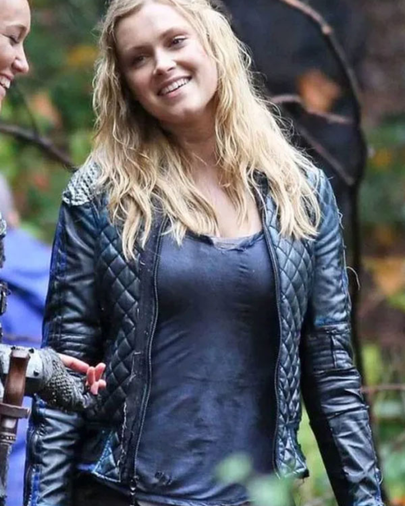 Clarke Griffin The 100 Black Quilted Leather Jacket