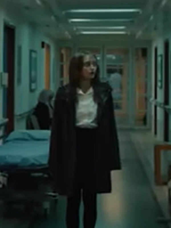 Ella Purnell Sweetpea Black Coat