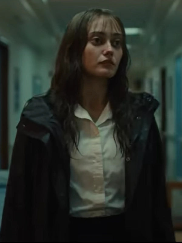 Ella Purnell Sweetpea Black Coat