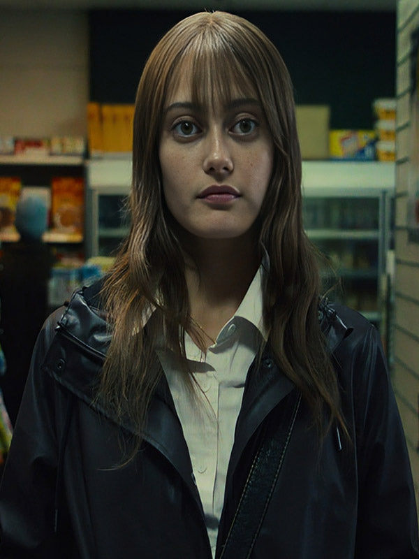 Ella Purnell Sweetpea Black Coat