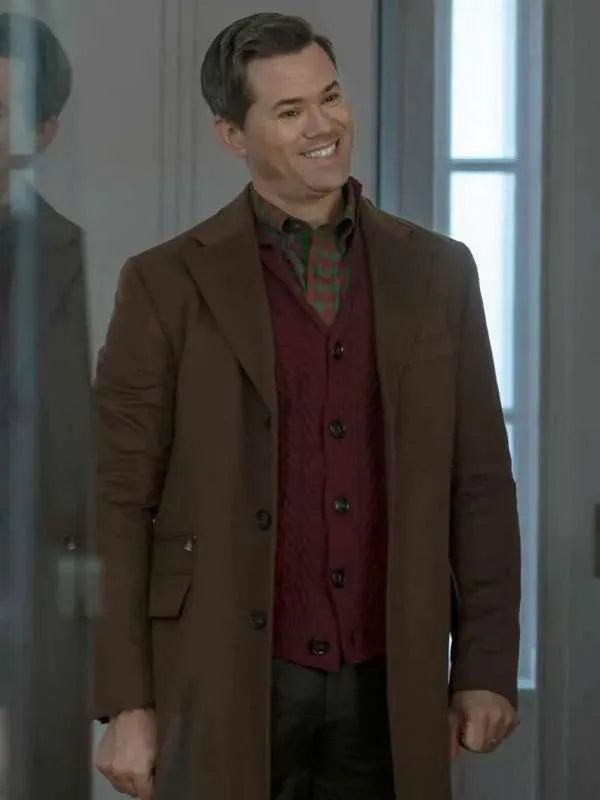Andrew Rannells Elsbeth Brown Wool Coat