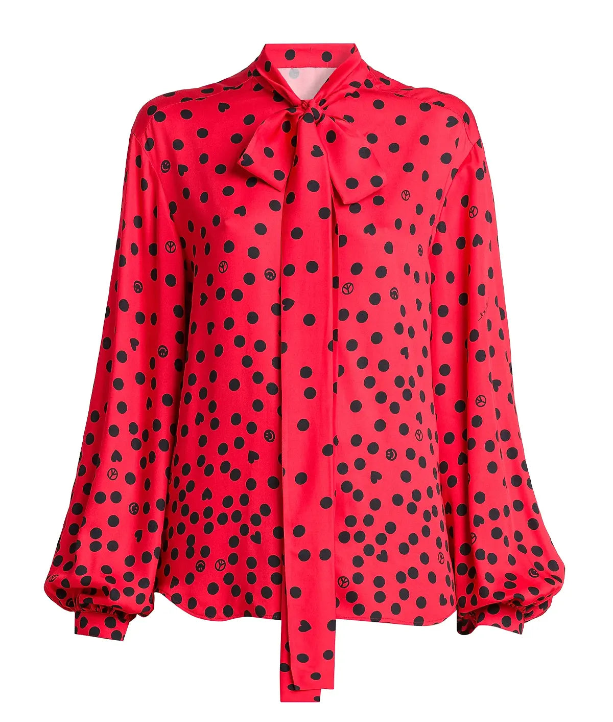 Elsbeth S03 Elsbeth Tascioni Silk Tie Neck Polka Dot Blouse
