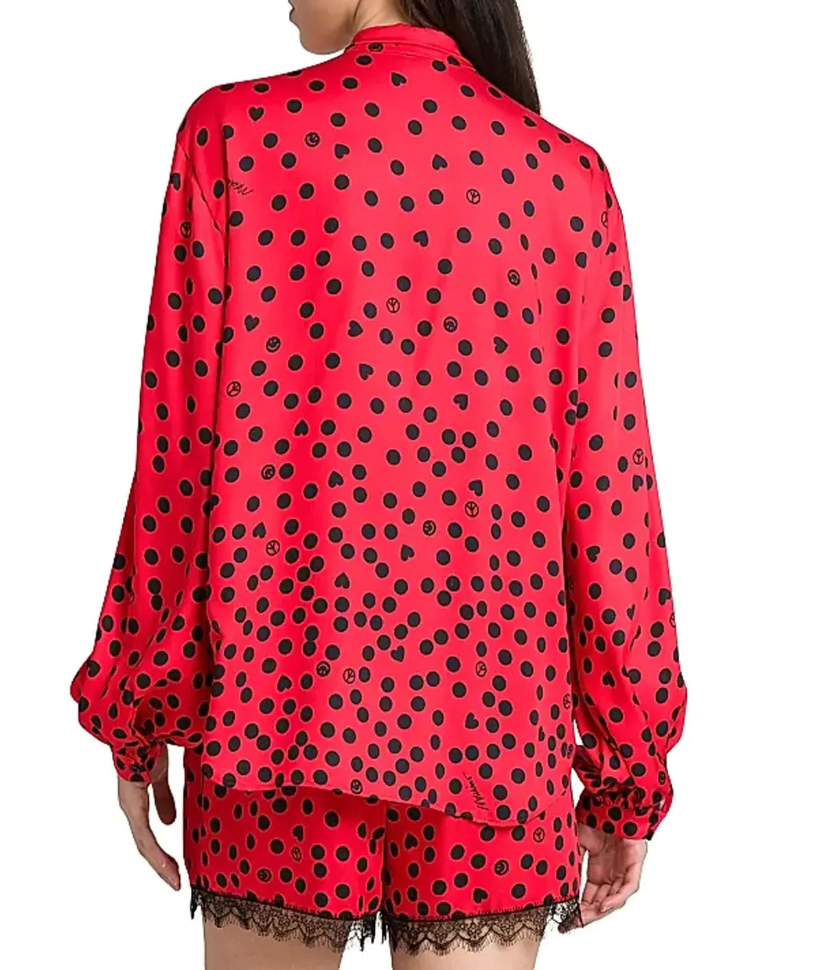 Elsbeth S03 Elsbeth Tascioni Silk Tie Neck Polka Dot Blouse