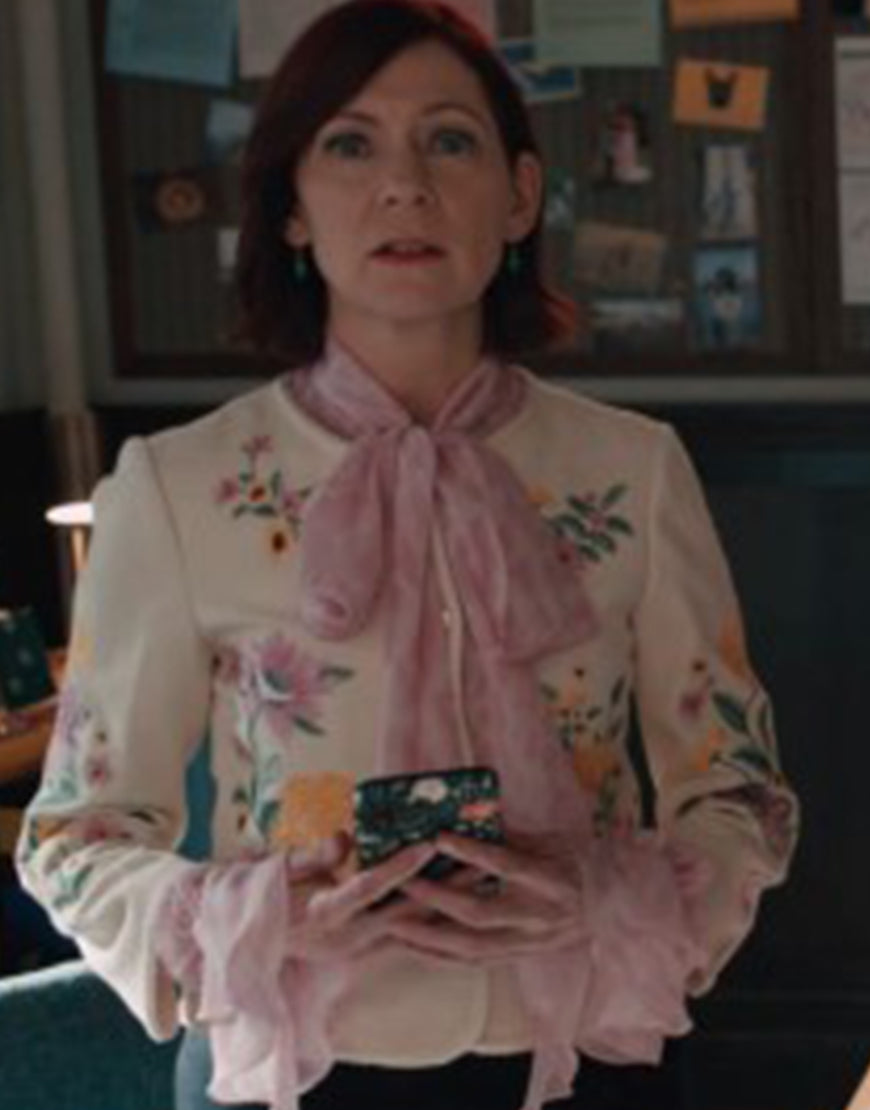 Elsbeth S02 Carrie Preston White Floral Jacket