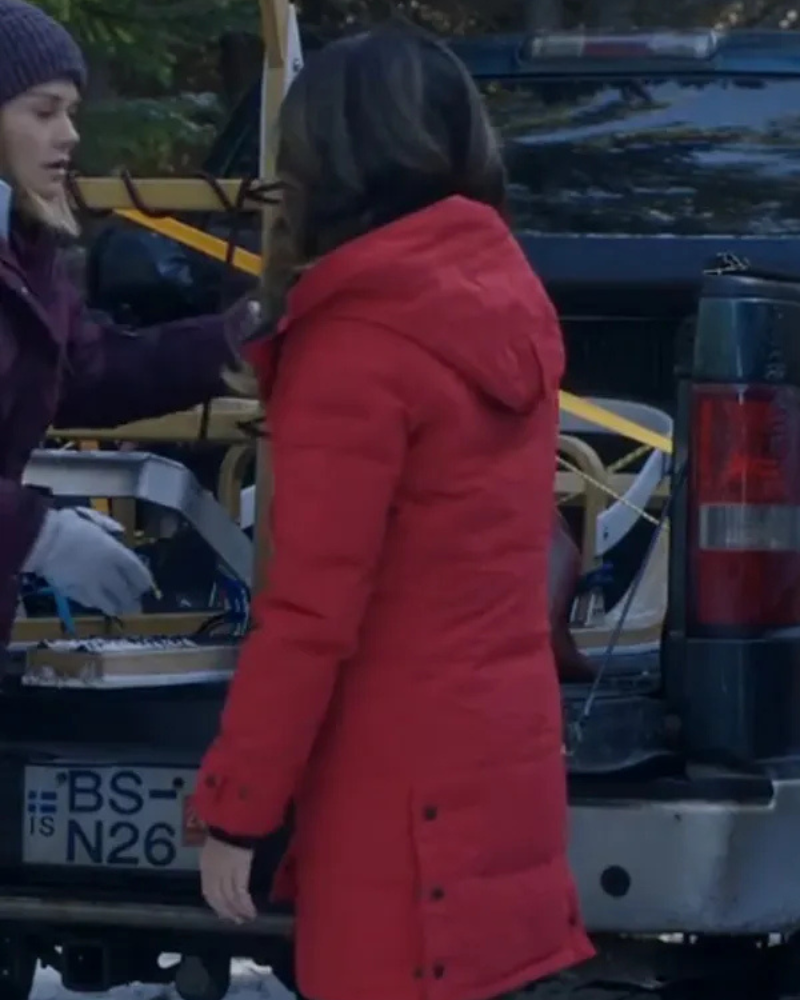 Elyse The Finnish Line 2024 Red Hooded Coat