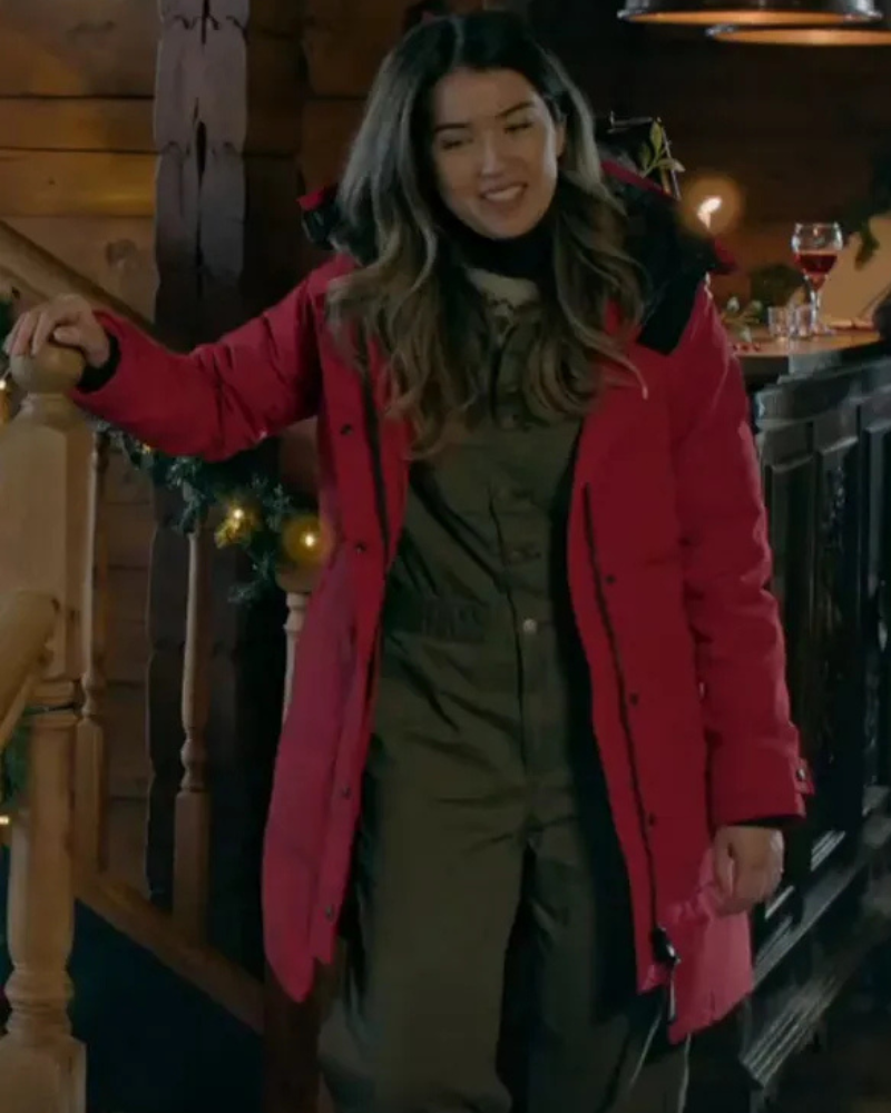 Elyse The Finnish Line 2024 Red Hooded Coat