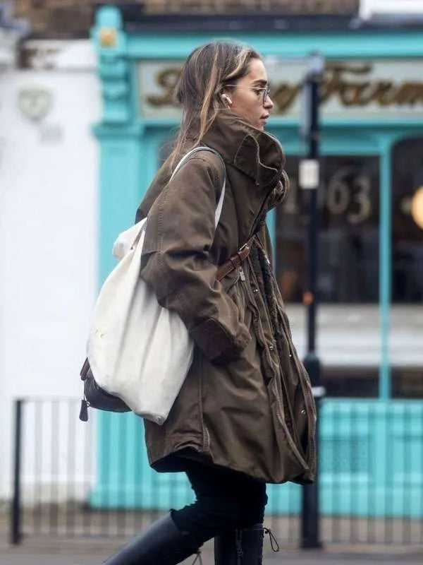 Emilia Clarke 2025 Brown Long Jacket